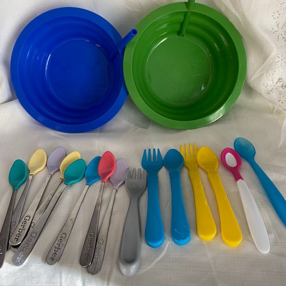 Accessories Infant Children Reusable Plastic Bowls With Built In